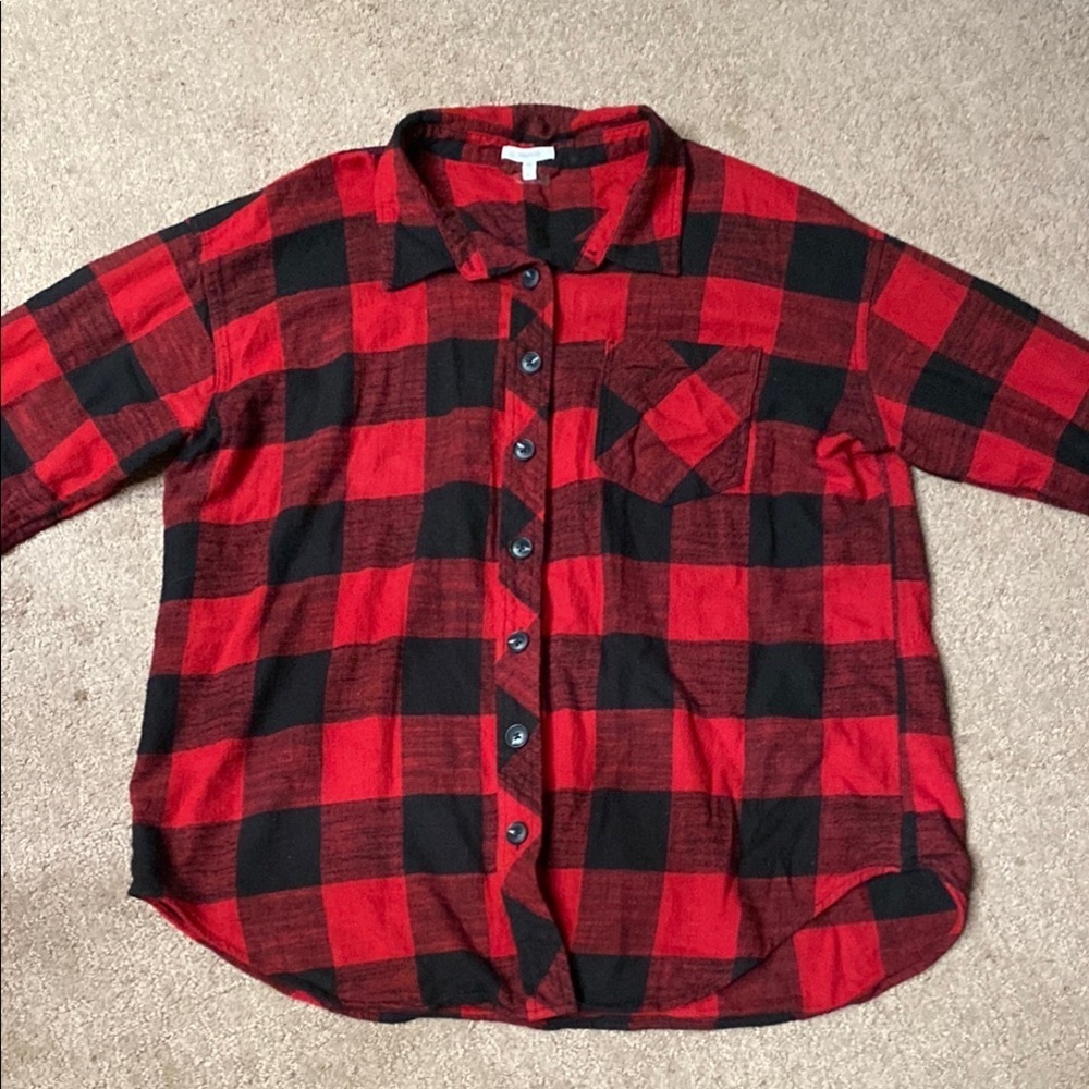 Red and Black Checkered Shirt-Large Buffalo Plaid Photo Shoot Cottage
